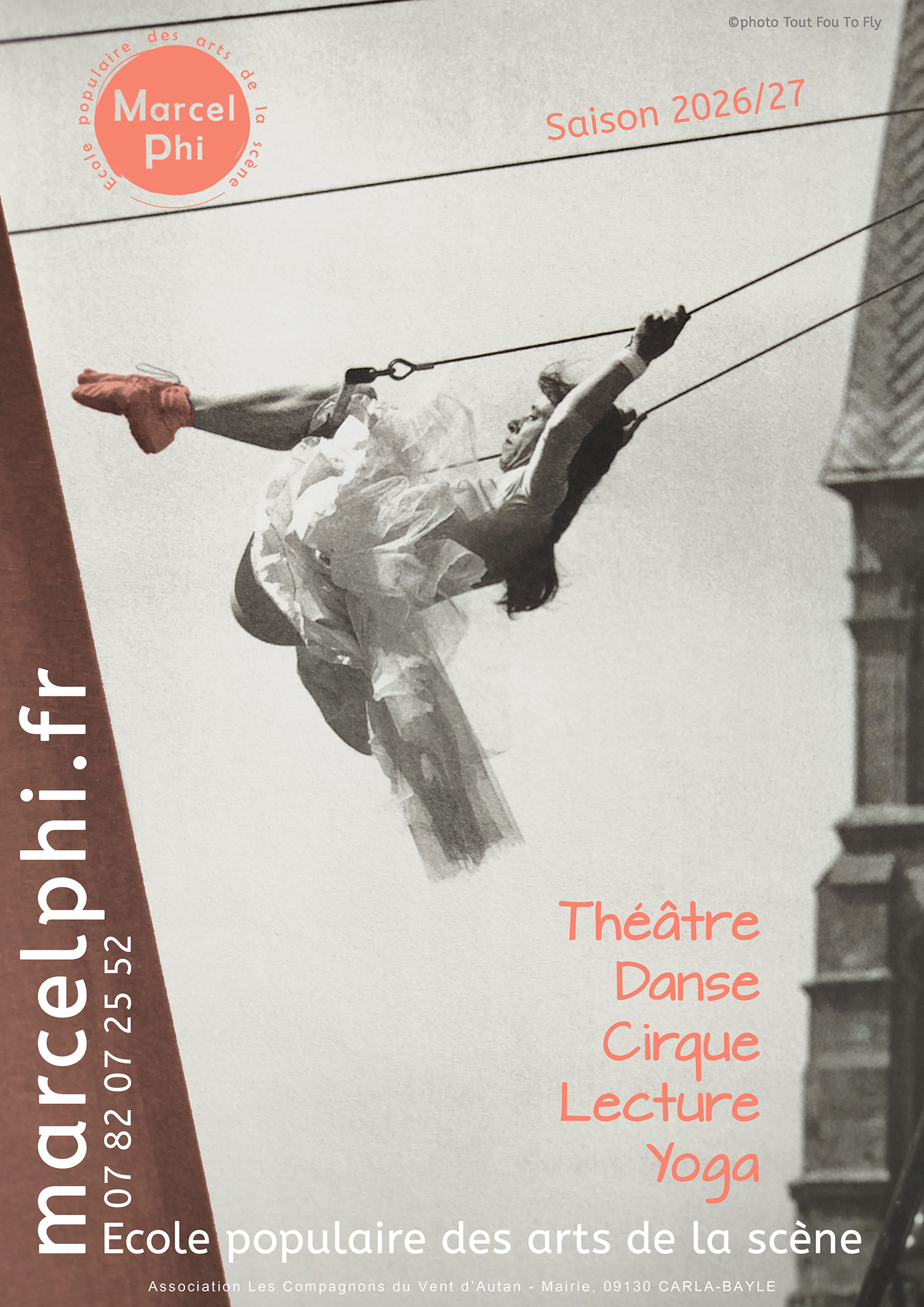 Affiche école de théâtre Marcel philibert saison 2026-2027 - Théâtre, Lecture, Danse, Yoga, Cirque