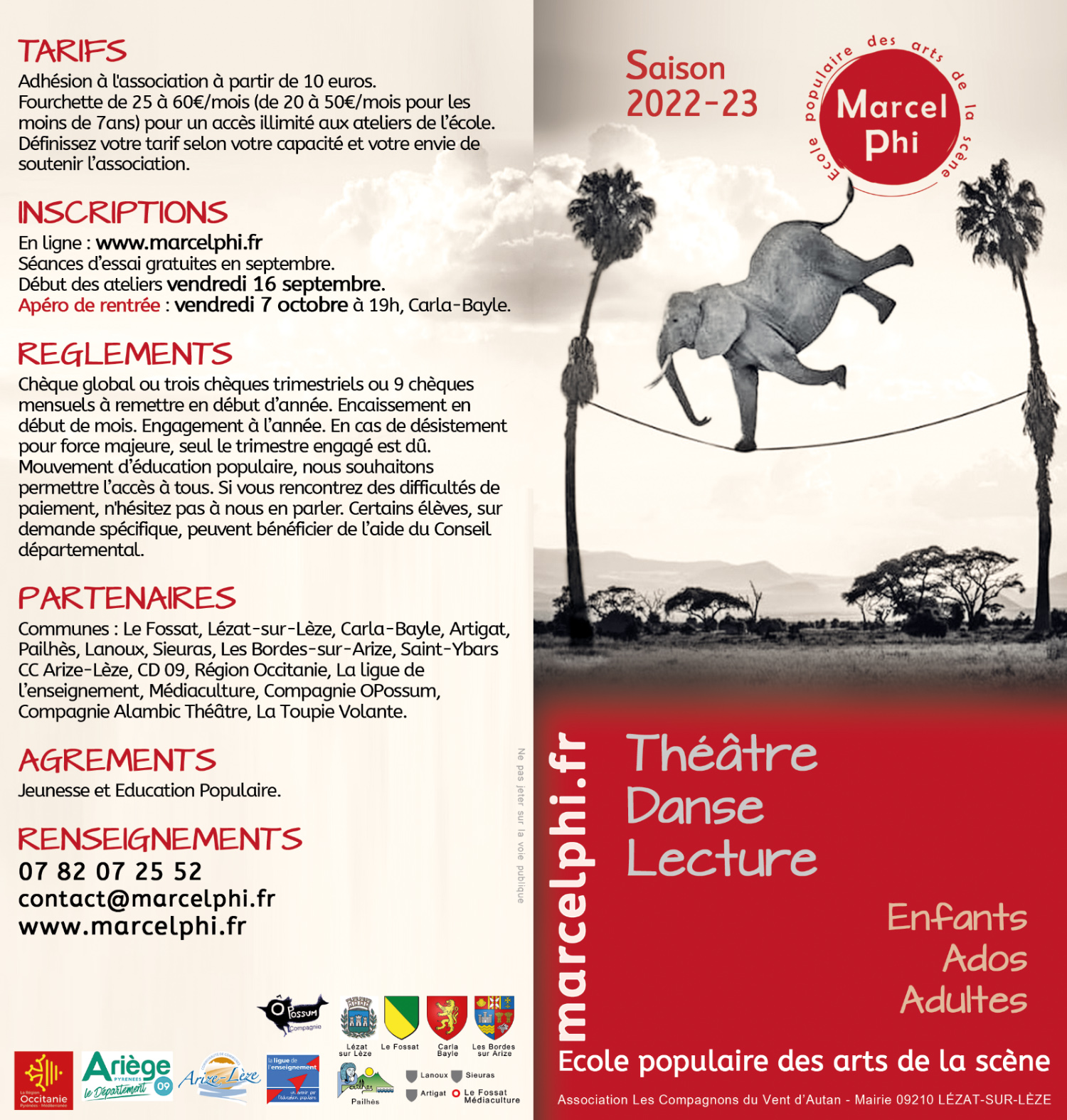 Affiche école de théâtre Marcel philibert saison 2022-2023 - Théâtre, Lecture, Danse